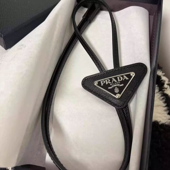 NEW Prada Saffiano Leather Bolo Tie Unisex
